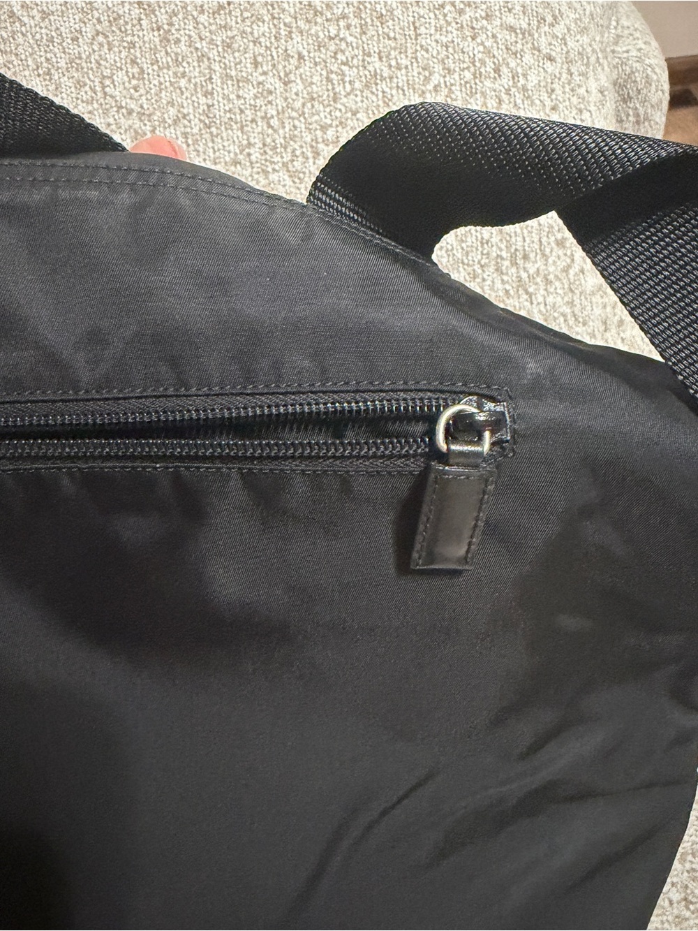 Prada Black Nylon Tote with Wide Black Web Straps - Picture 5 of 11